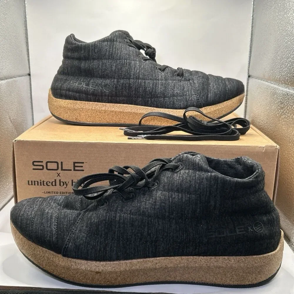 SOLE x United By Blue Wool Cork Sneakers Men’s 10 / Women’s 12 Black Boxed New